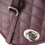 pikowana bordowa skórzana torebka