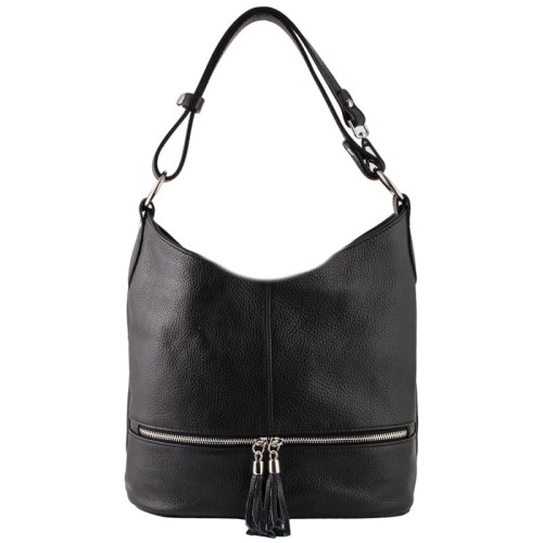 Torebka skórzana - czarny worek