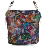 Kolorowe Motyle skórzana torebka - listonoszka (id 138)