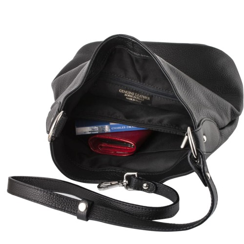 Torebka skórzana - czarny worek