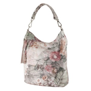 torebka z motywem kwiatowym-skóra naturalna