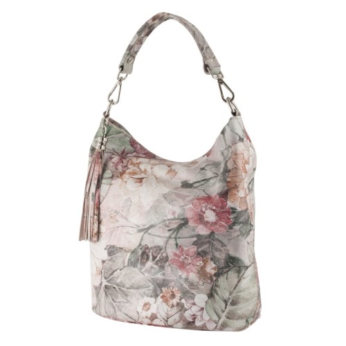 torebka z motywem kwiatowym-skóra naturalna