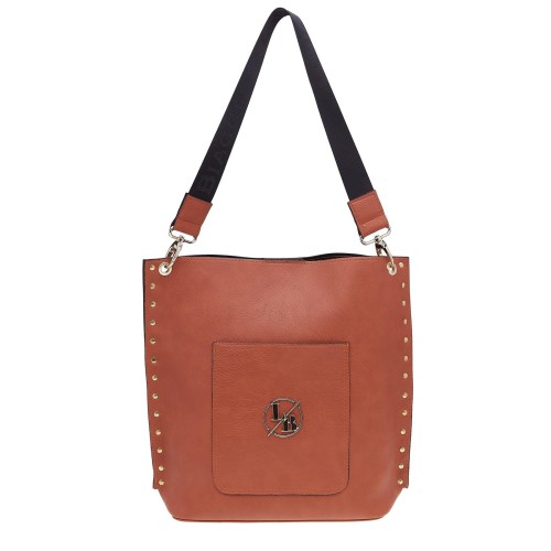 Laura Biaggi - torebka z ozdobnymi ćwiekami na długim pasku