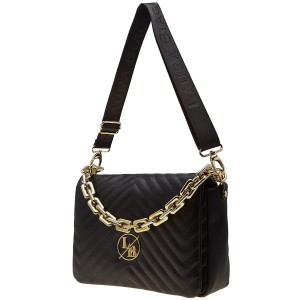 Pikowana torebka ze złotym łańcuchem Laura Biaggi