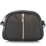 Grafitowa skórzana torebka Trzy zameczki