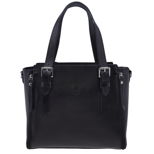 Klasyczna torebka ze skóry typu kufer marki Vera Pelle