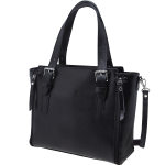 Vera Pelle czarna skórzana torebka kuferek