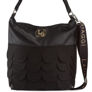 Laura Biaggi - czarna torebka worek eko skóra