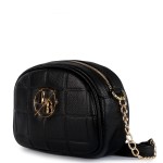 Laura Biaggi czarna pikowana torebka ze złotym łańcuszkiem