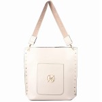 Laura Biaggi torebka na ramię z ozdobnymi ćwiekami beżowa (id 1187)