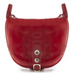Skórzana torebka z klapką saddle bag  bordo/czerwona (id 983)