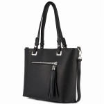 Czarna skórzana torebk shopper bag A4