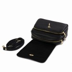 Skórzana torebka- dwie osobne komory zapinane na zamki