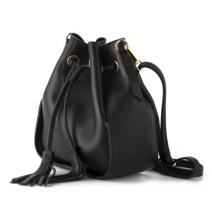 Skórzana torebka mały ściągany worek