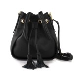 Czarna torebka mini woreczek ze skóry