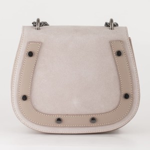 torebka z zamszową klapką  - podkowa