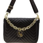 Chanelka Laura Biaggi  pikowana torebka ze złotym łańcuchem