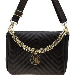 Chanelka Laura Biaggi  pikowana torebka ze złotym łańcuchem