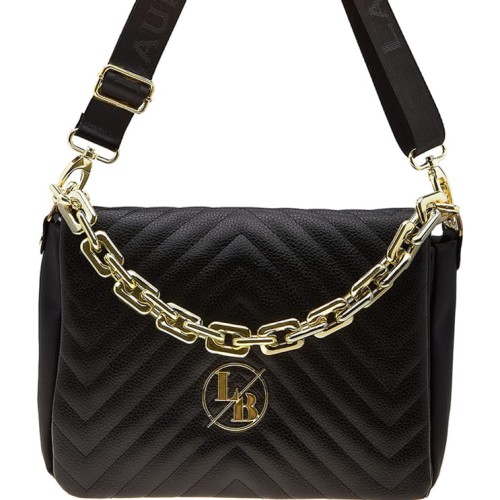 Chanelka Laura Biaggi  pikowana torebka ze złotym łańcuchem