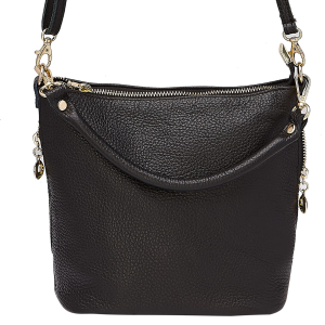 Czarna skórzana torebka listonoszka