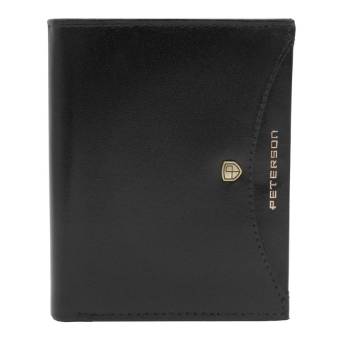 Czarny męski portfel skórzany PETERSON