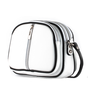 Biała torebka listonoszka trzy komory