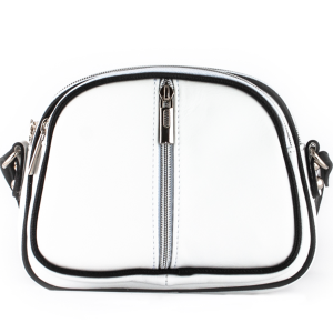 Trzykomorowa białą torebka ze skóry