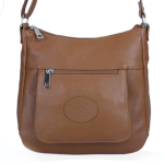 Vera Pelle brązowa  skórzana  Torebka -  Listonoszka  (id 1425)