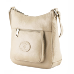 Skórzana  Listonoszka  z kieszonką (capuccino