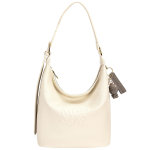 David Jones torebka worek A5 z brelokiem - jasny beż