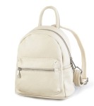 Beżowy Mały plecak ze skóry naturalnej  Vera Pelle