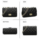 4 ujęcia Pikowana czarna torebka eko skóra