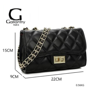 Pikowana czarna torebka Gallantry - wymiary