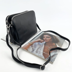 Trzykomorowa skórzana torebka