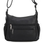 Czarna torebka listonoszka damska Gallantry Przód zameczki