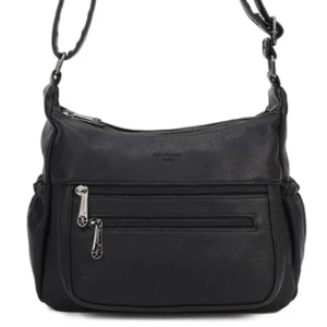 Czarna torebka listonoszka damska Gallantry Przód zameczki