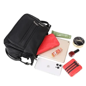 czarna torebka gallantry otwarte pojemne wnętrze