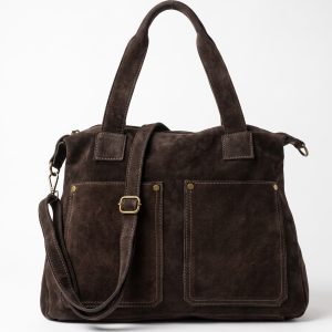 Zamszowy Shopper Xl C. brąz - Czekolada