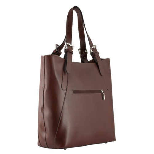 DUŻA  BRĄZOWA TOREBKA SKÓRZANA VERA PELLE