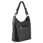 Torba skórzana - czarny worek tył