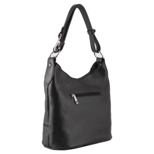 Torba skórzana - czarny worek tył