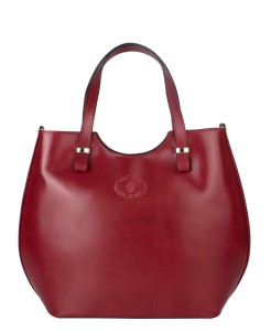 Bordowa torebka skórzana Vera Pelle