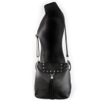 Vera Pelle Skórzana Torebka z zamszową klapką