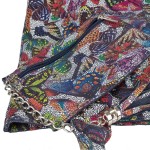 Skórzana torebka - Worek - motyle