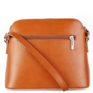 Torebka Skórzana Listonoszka Vera Pelle - Ruda / Camel