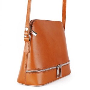 VERA PELLE Torebka Skórzana Listonoszka  - Ruda / Camel