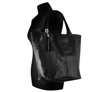 Włoska Torebka - worek skóra krokodyla - aligatora