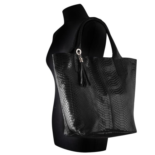 Włoska Torebka - worek skóra krokodyla - aligatora