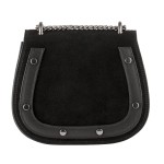 Mała torebka skórzana z zamszową klapką