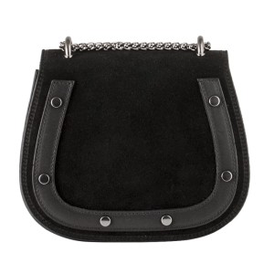 Mała torebka skórzana z zamszową klapką